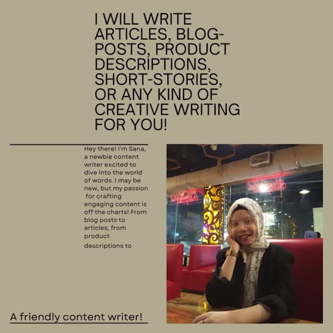 write informative SEO articles as your content writer