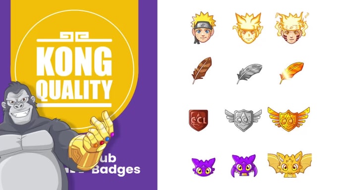 Create Custom Sub Badges Or Channel Points For Twitch By Kong Vector Fiverr