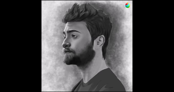 draw a custom digital charcoal pencil portrait