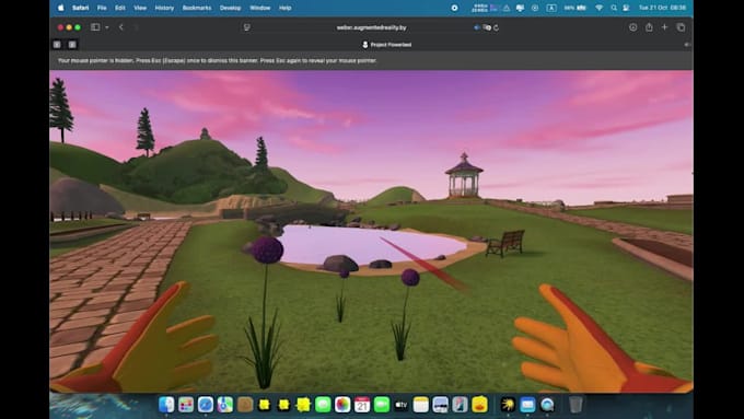 create a webxr VR app that runs in headset browsers, no install needed