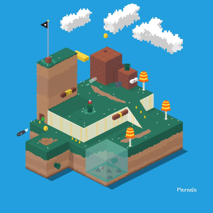 Isometric pixel art drawing by Vixiuzvx | Fiverr