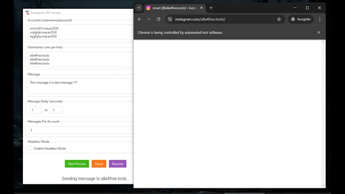 setup a marketing software on pc for instagram bulk dms