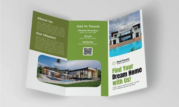 design a professional trifold or bifold brochure