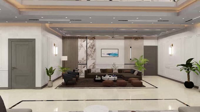 design model and render your living room interior