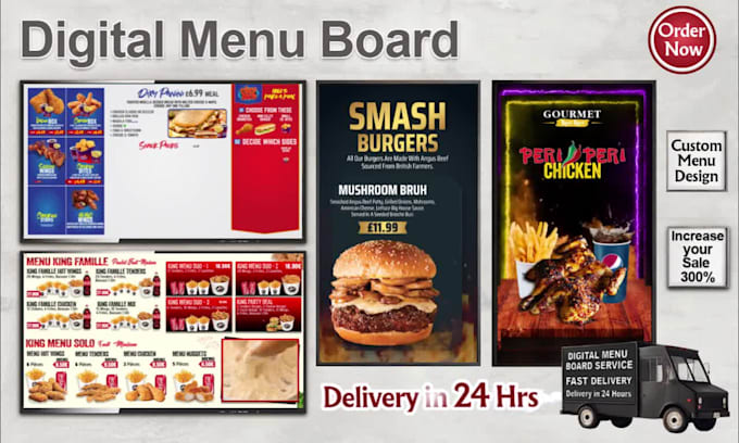 design a single screen menu for your restaurant,  cafés
