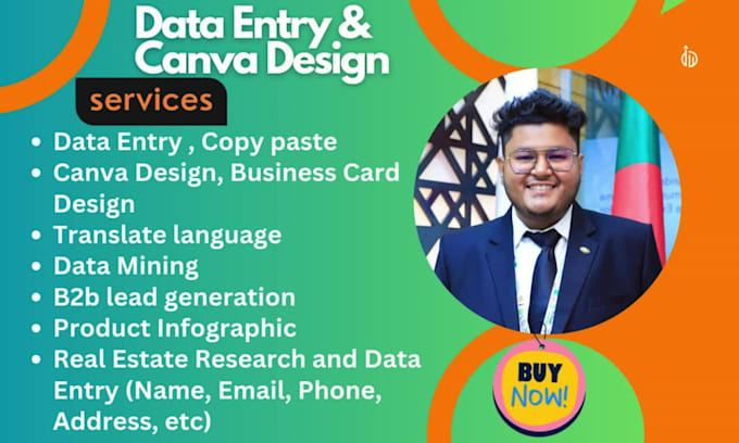 expertly generate leads, data entry and canva work