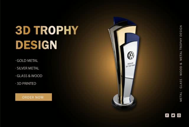 do 3d modeling, rendering for trophies, medals awards design
