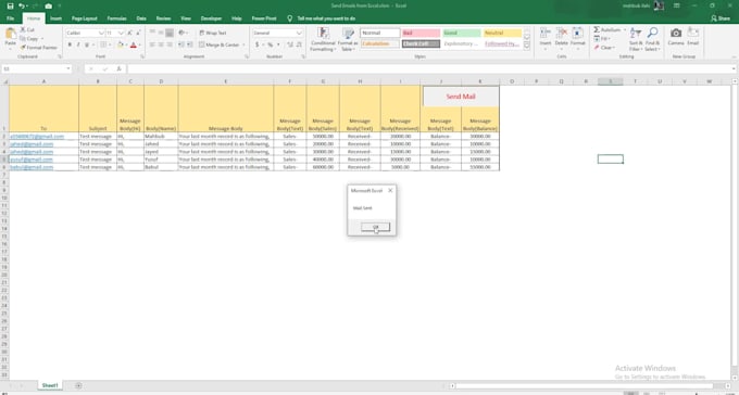 send bulk mail from word and excel