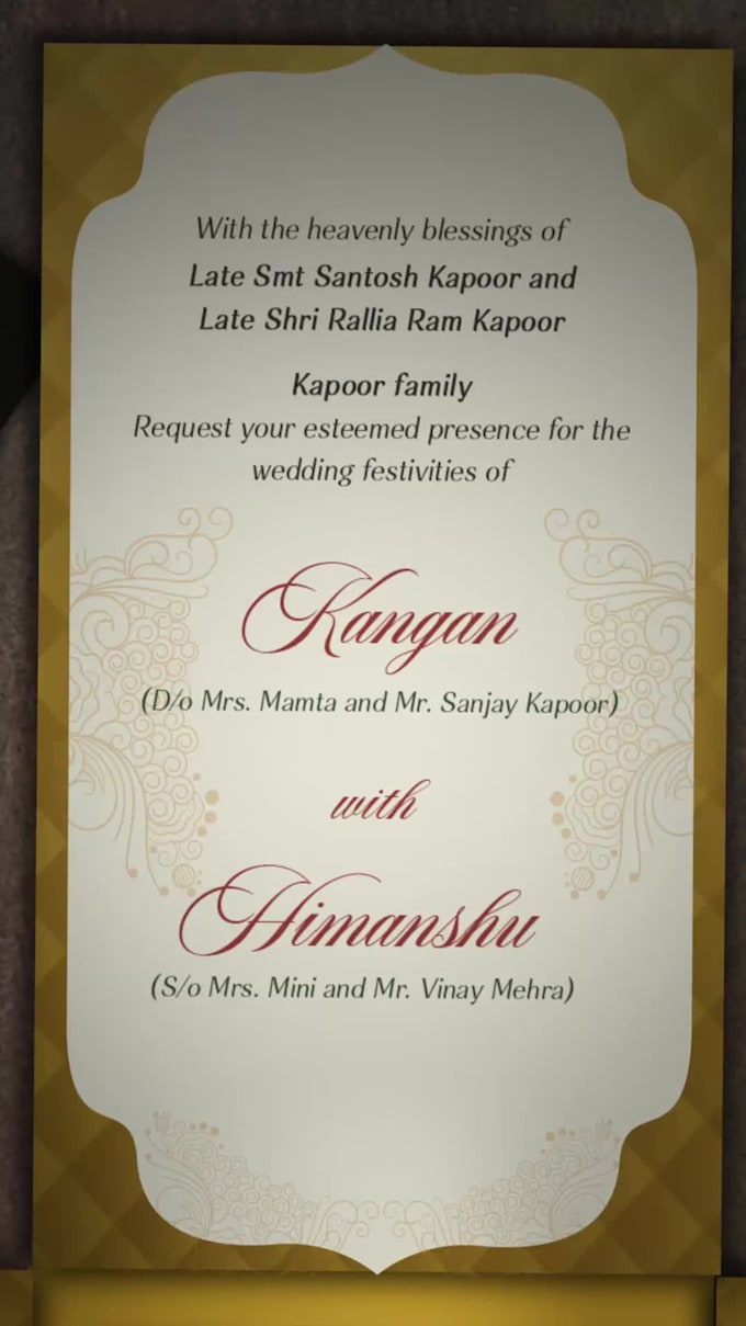create 3d look a like wedding invitation video