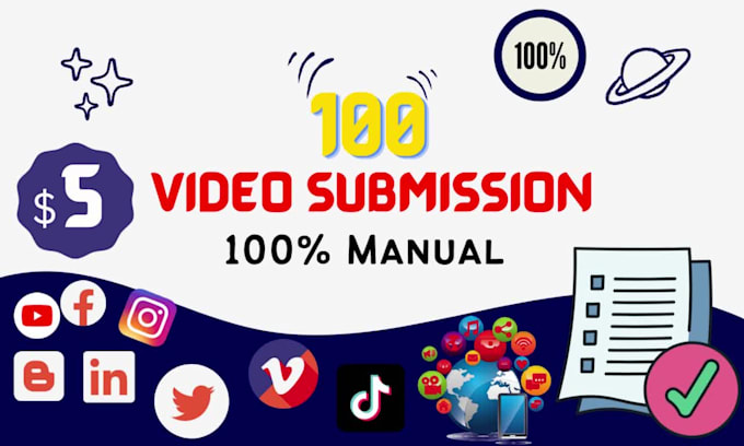 do video submission manually on top 100 high da pa sites