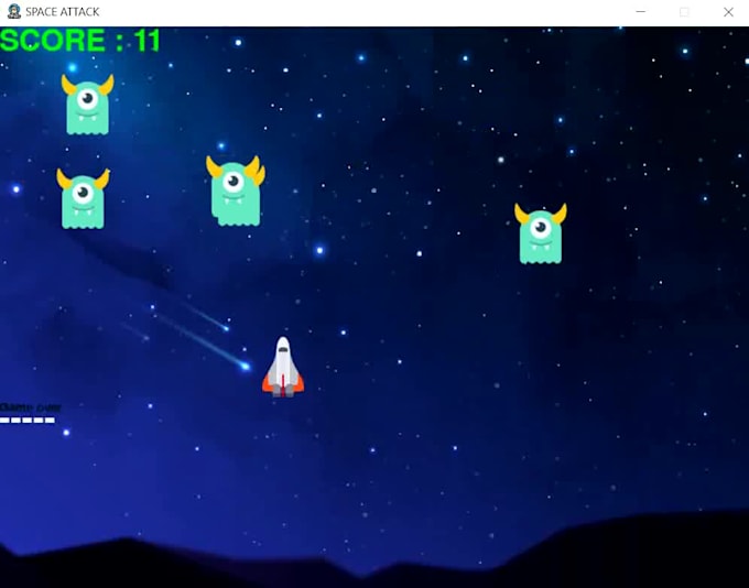 Space attack game with python by Techwithishi | Fiverr