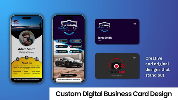 custom digital business card design for your professional image
