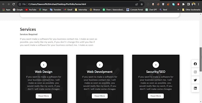 develop personal portfolio and business website using react