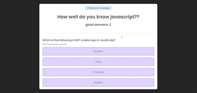 build interactive quiz app in vue