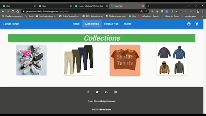 build website web application with vue,react,axios,mongo etc