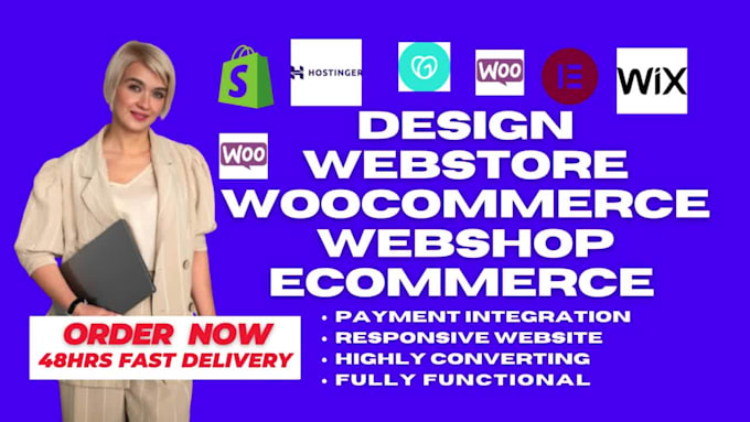 build webstore woocommerce webshop ecommerce on hostinger godaddy wix wordpress