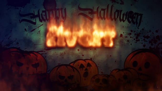 create halloween fire logo