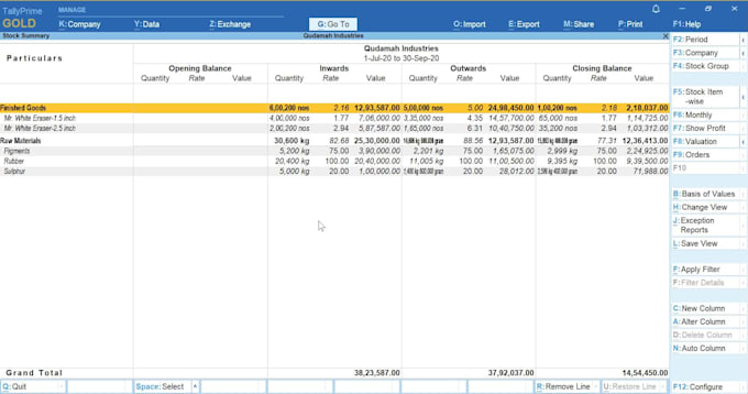 do accounting setup and bookkeeping in tally prime