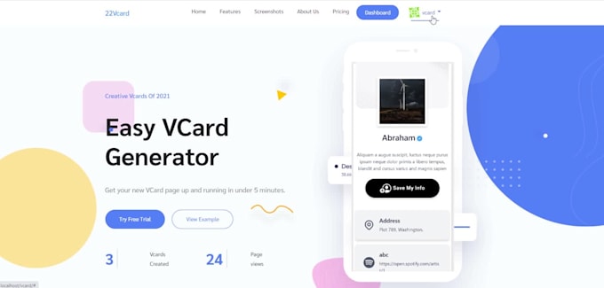 design landing page for 66vcard or 66biolinks or 66aix or 66qrcode website