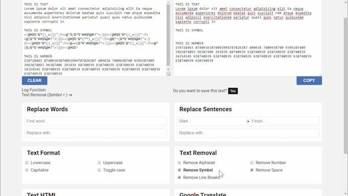 build web app for replace texts, translate, and more