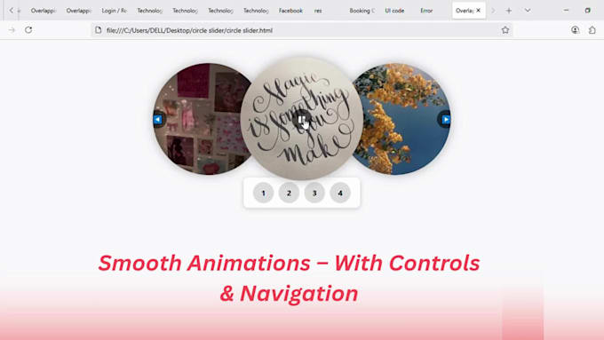 build a interactive circle slider with smooth animations and controls