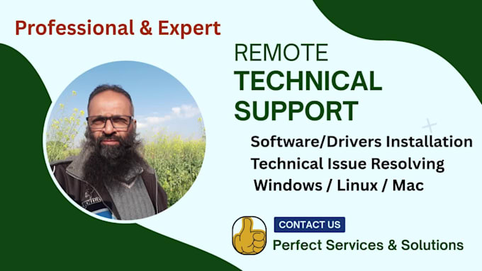 remote technical customer issue resolve IT laptop pc windows linux printer