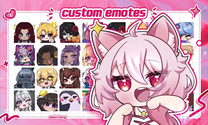 create custom vtuber chibi for twitch emotes or sub badges