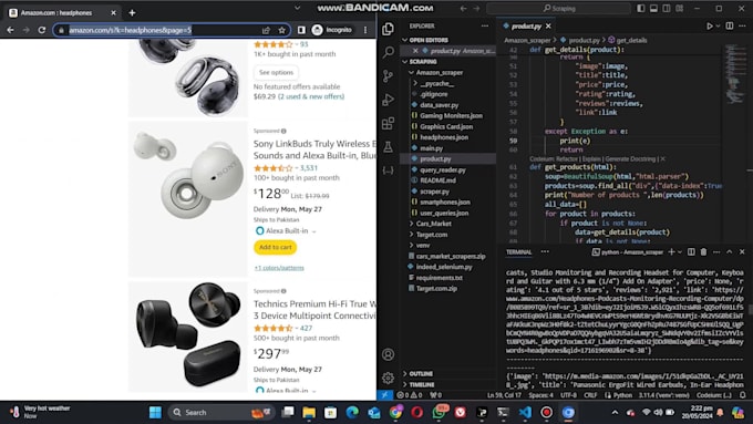do python web scraping of any websites