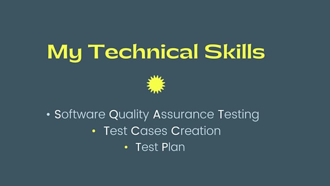 write test cases and test plan