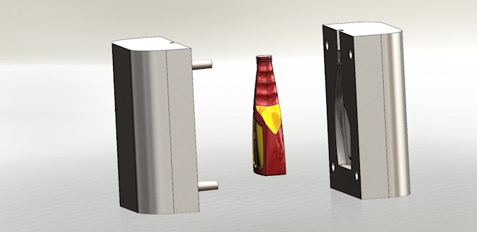 design a model of any packaging bottle pet with its mold