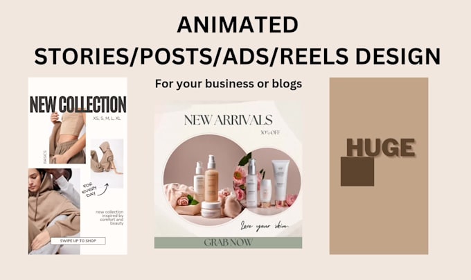 design custom animated stories, ads, reels, posts