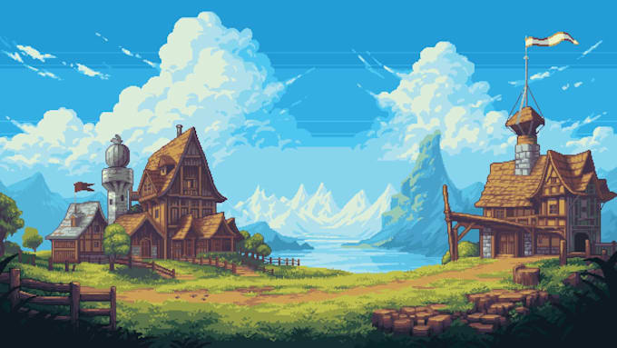 create pixel art game backgrounds and environments