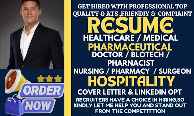 write a medical resume, hospitality, healthcare, caregiver, surgeon, pharmacy