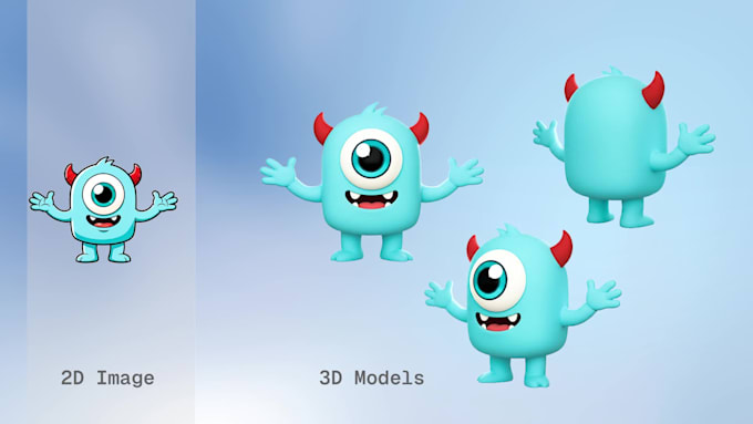 convert 2d into a 3d stylized model for games, animation and print