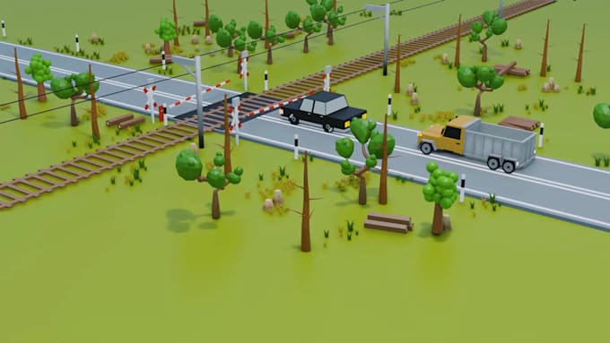 do low poly 3d models, low poly game art for mobile games