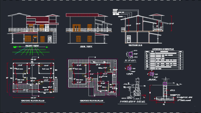 Draw your architectural house plans , 2d floor plans in autocad by ...