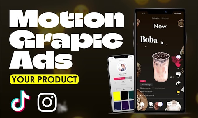 create motion graphics ads products for reels and tiktok