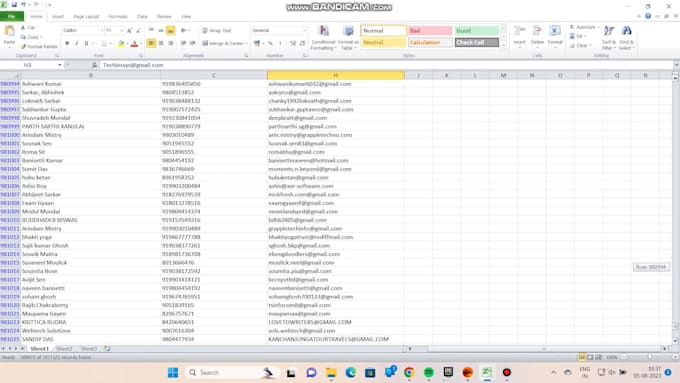 provide you with specific contact list of various categories