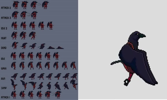 create pixel art sprite sheet 2d game character sprite sheet pixel animation