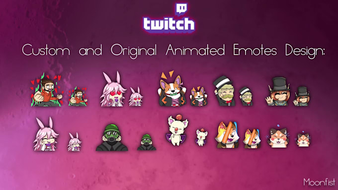 do animated emotes custom made from your ideas for twitch discord tiktok