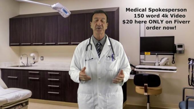 create a medical spokesperson product or service 4k video