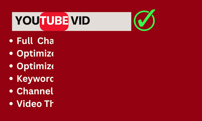 provide youtube SEO services for video optimization and  channel optimization