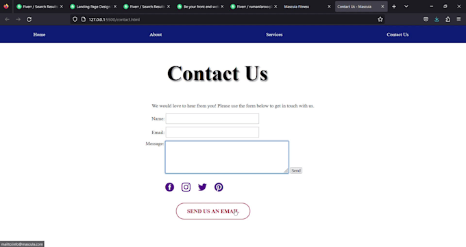 create a catchy landing page for you using html,css and js