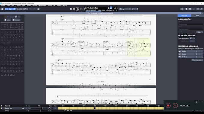 make accurate bass transcription, tab for you