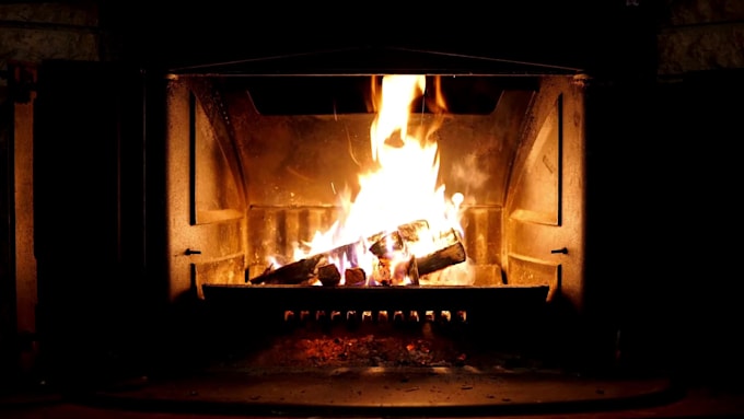 create relaxing fireplace video with original sounds