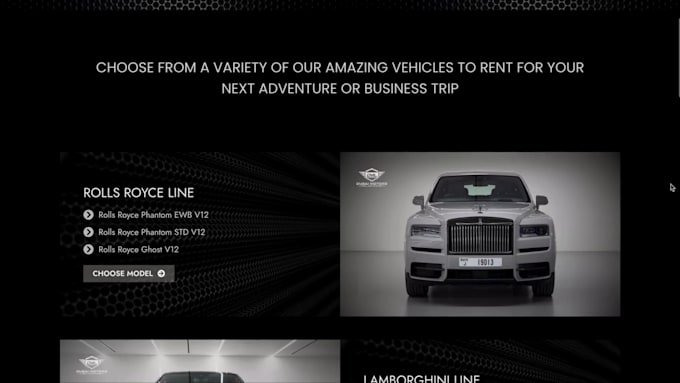 create a professional car rental website