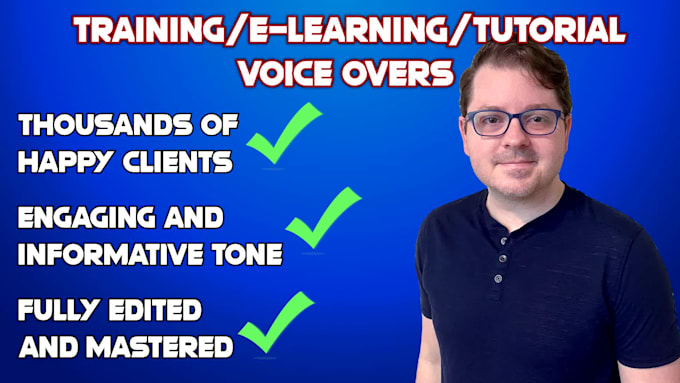 record a professional male elearning tutorial narration in english