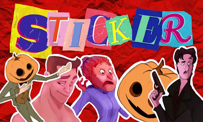 design cartoon stickers or character, illustration ,digital art as badge,patch