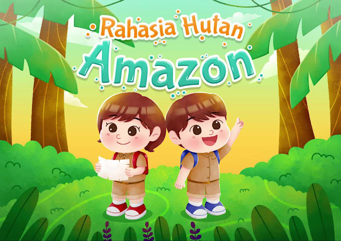 illustrate your children book with charming scenes and a custom book cover