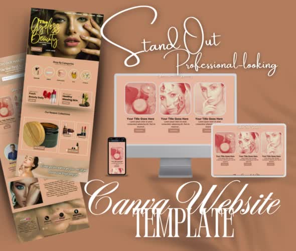 design and create a canva website template